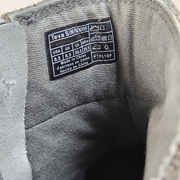 Teva Boots Womens 8.5 Biker Gray Leather Side Zip Round Toe Casual 1008009 - Picture 7 of 7